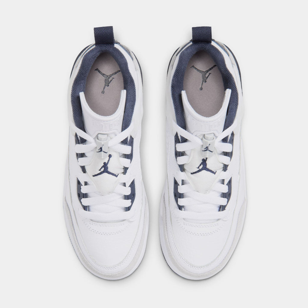 Spizike Low Grade School Basketball Shoes (White/Obsidian/Grey Fog/Pink Foam)