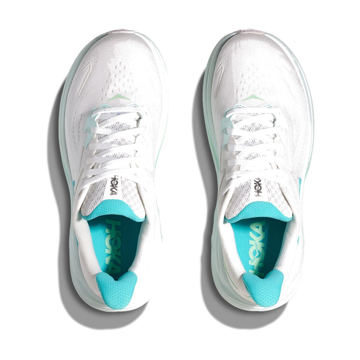 HOKA Clifton 10 White/Cielo Blue Women's Running Shoes