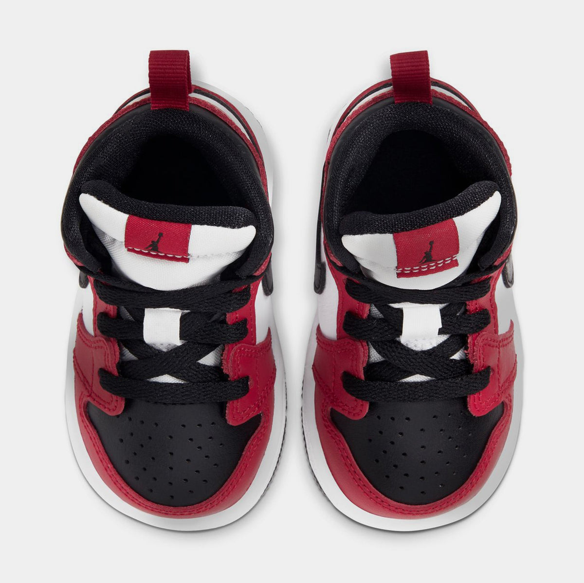 Air Jordan 1 Mid Infant Toddler Lifestyle Shoes (Black/Black/Gym Red)