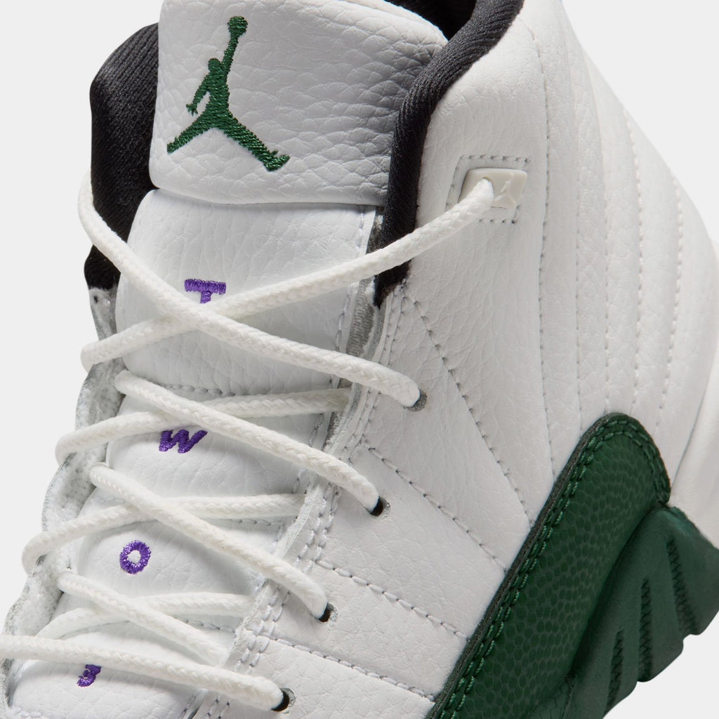 Air Jordan 12 Retro Idols Become Rivals Preschool Lifestyle Shoes (Summit White/Gorge Green/Fierce Pruple) Free Shipping