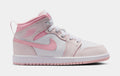 Air Jordan 1 Mid Preschool Lifestyle Shoes (Pearl Pink/White/Medium Soft Pink)