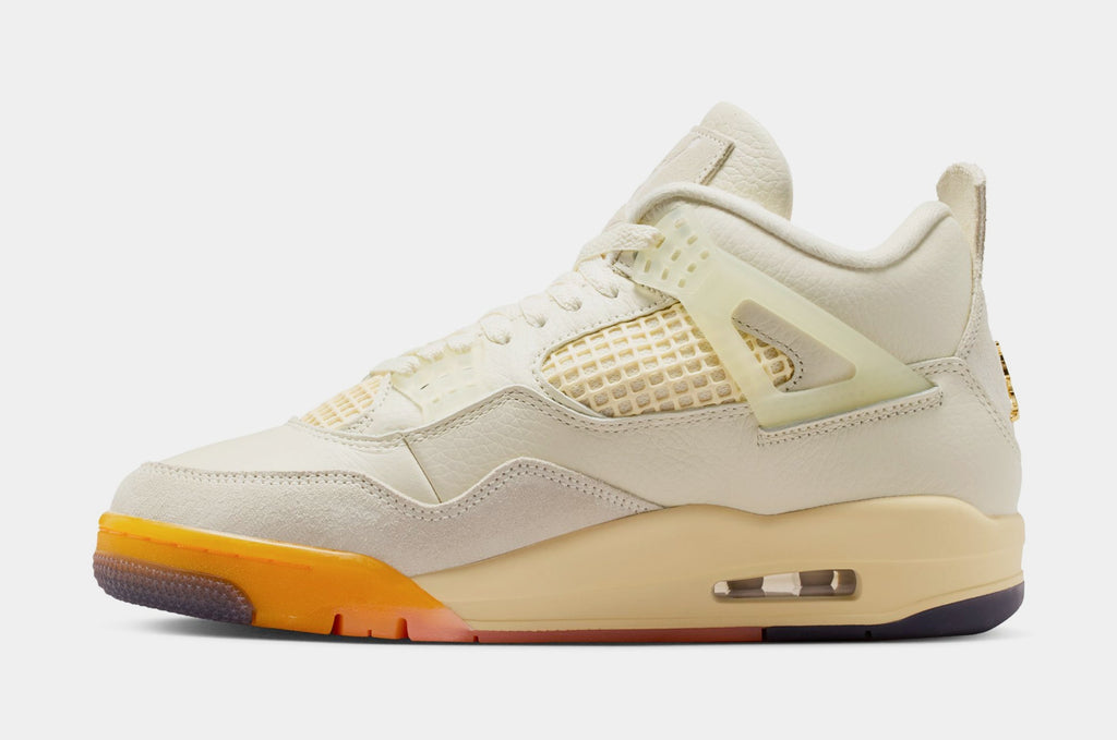 Air Jordan 4 Retro Birds of Paradise Womens Lifestyle Shoes (Coconut Milk/Metallic Gold/Muslin/Bright Mango/Sundial/Black)
