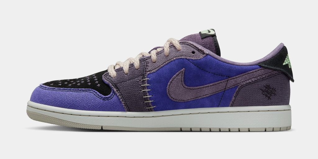Air Jordan 1 Retro Low OG Regency Purple and Dark Raisin Mens Lifestyle Shoes (Regency Purple/Vapor Green/Black/Dark Raisin/Daybreak/Light Silver)