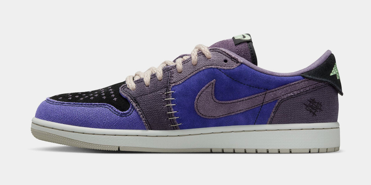 Air Jordan 1 Retro Low OG Regency Purple and Dark Raisin Mens Lifestyle Shoes (Regency Purple/Vapor Green/Black/Dark Raisin/Daybreak/Light Silver)