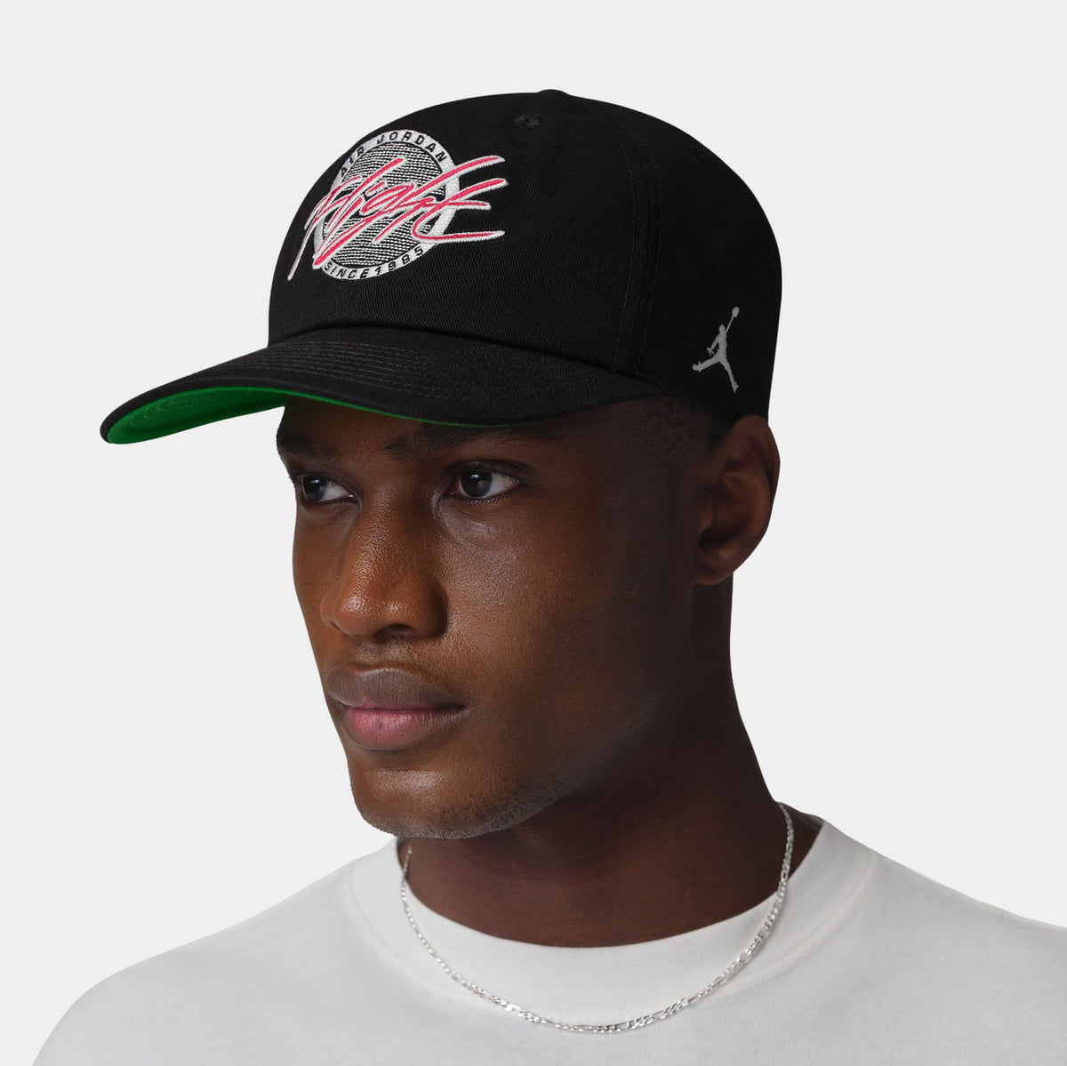 Flight Pro Unstructured Flat Bill Mens Hat (Black/Kelly Green/White)