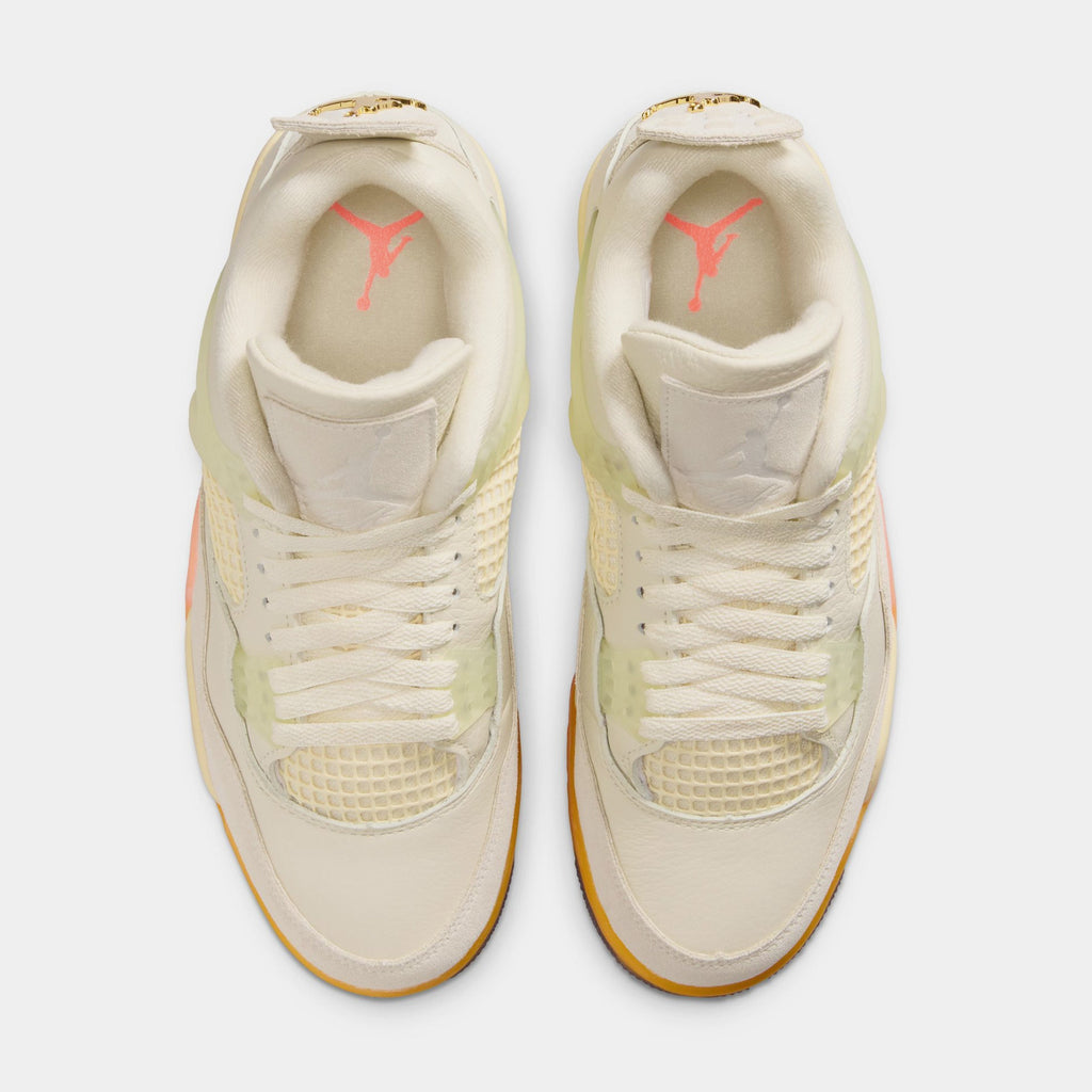 Air Jordan 4 Retro Birds of Paradise Womens Lifestyle Shoes (Coconut Milk/Metallic Gold/Muslin/Bright Mango/Sundial/Black)