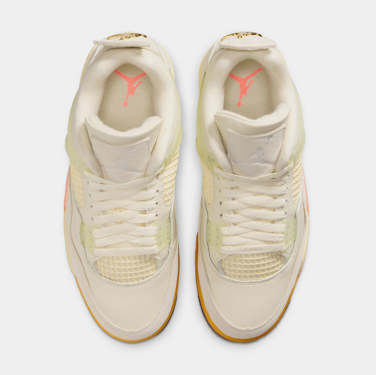 Air Jordan 4 Retro Birds of Paradise Womens Lifestyle Shoes (Coconut Milk/Metallic Gold/Muslin/Bright Mango/Sundial/Black)