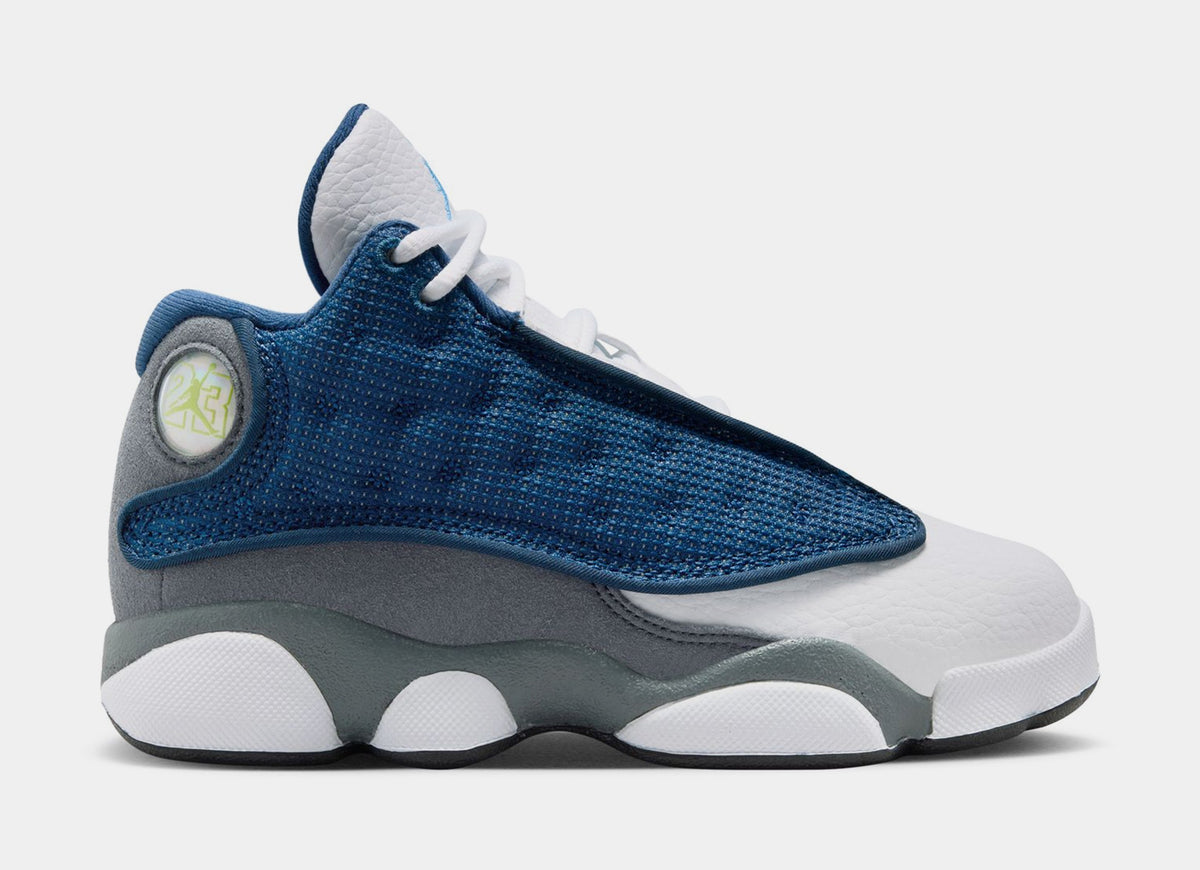 Air Jordan 13 Retro Navy And Flint Grey Preschool Lifestyle Shoes (Navy/University Blue/Flint Grey/White) Free Shipping