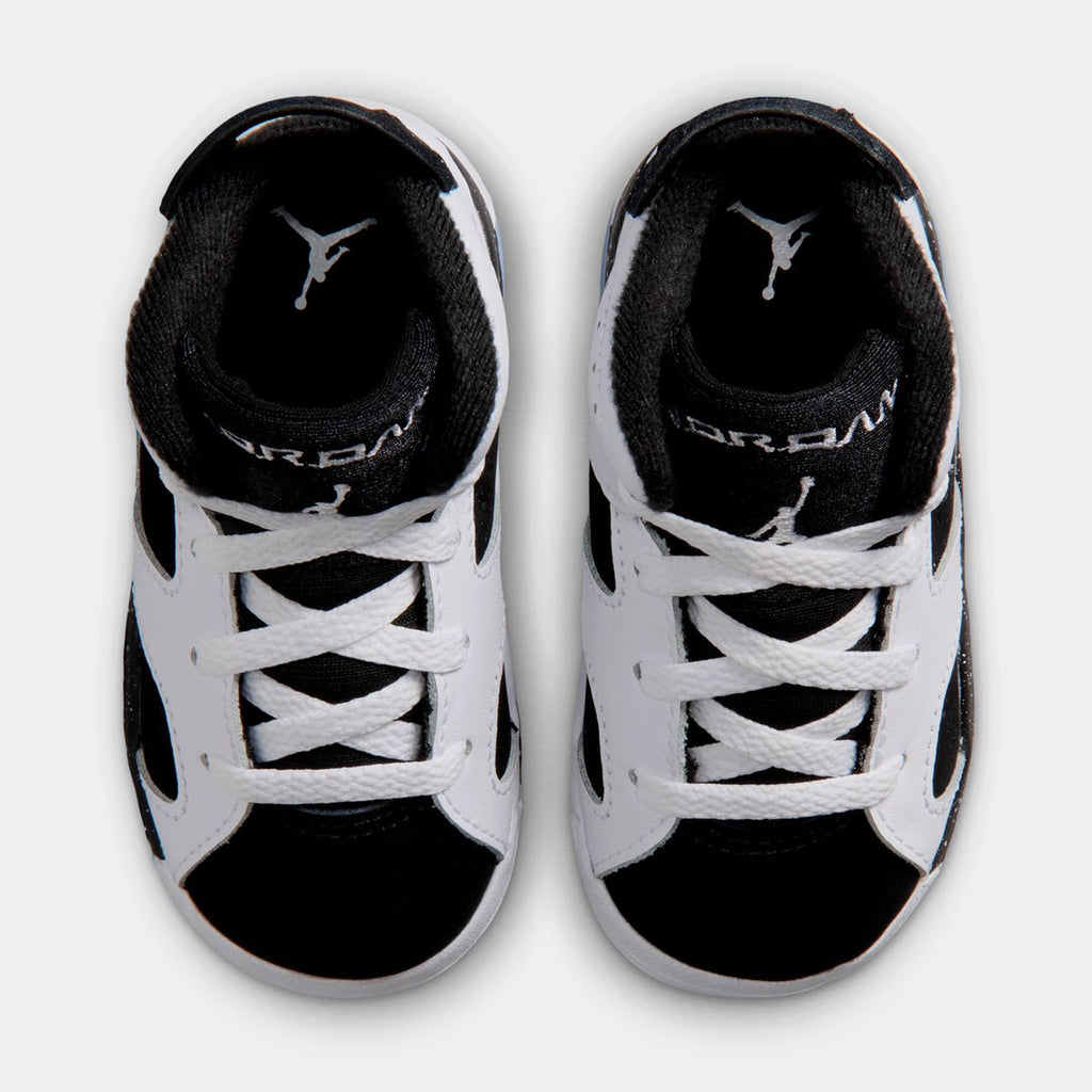 Air Jordan 6 Retro Black And White Infant Toddler Lifestyle Shoes (White/Black) Free Shipping