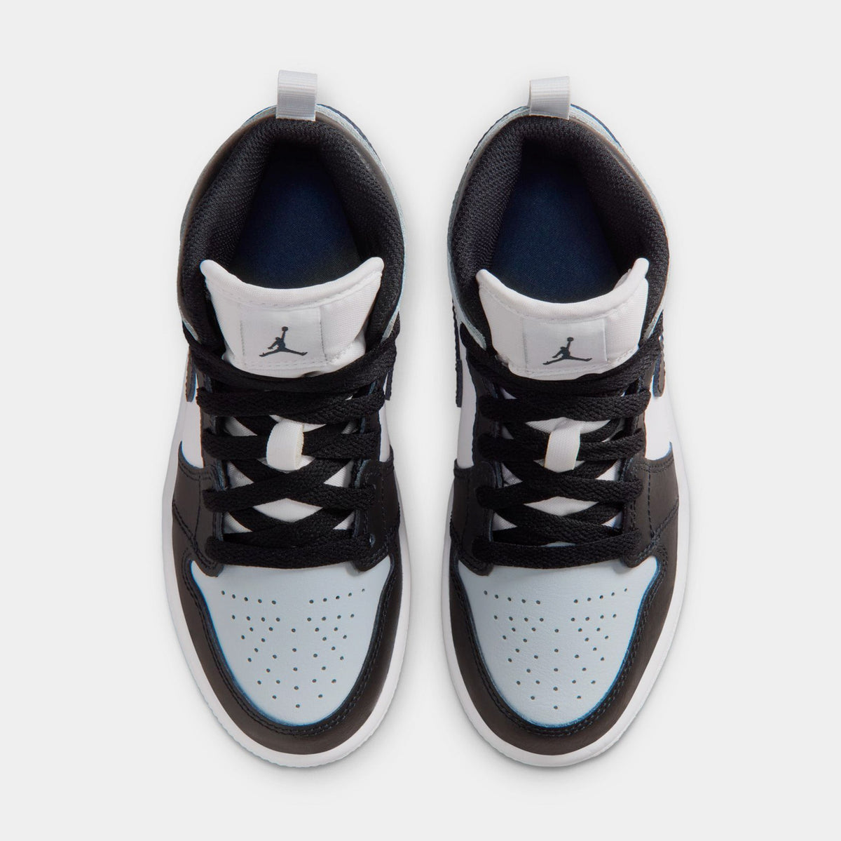Air Jordan 1 Mid Preschool Lifestyle Shoes (Black/Aura/Squadron Blue/Black)