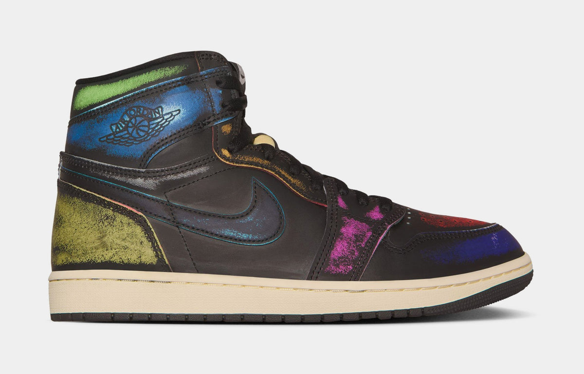Air Jordan 1 Retro High OG Black and Muslin Mens Lifestyle Shoes (Black/Black Muslin)