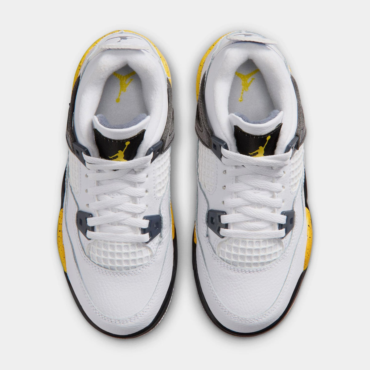 Air Jordan 4 Retro Rare Air Tour Yellow Preschool Lifestyle Shoes (White/Dark Blue Grey/Black/Tour Yellow) Free Shipping
