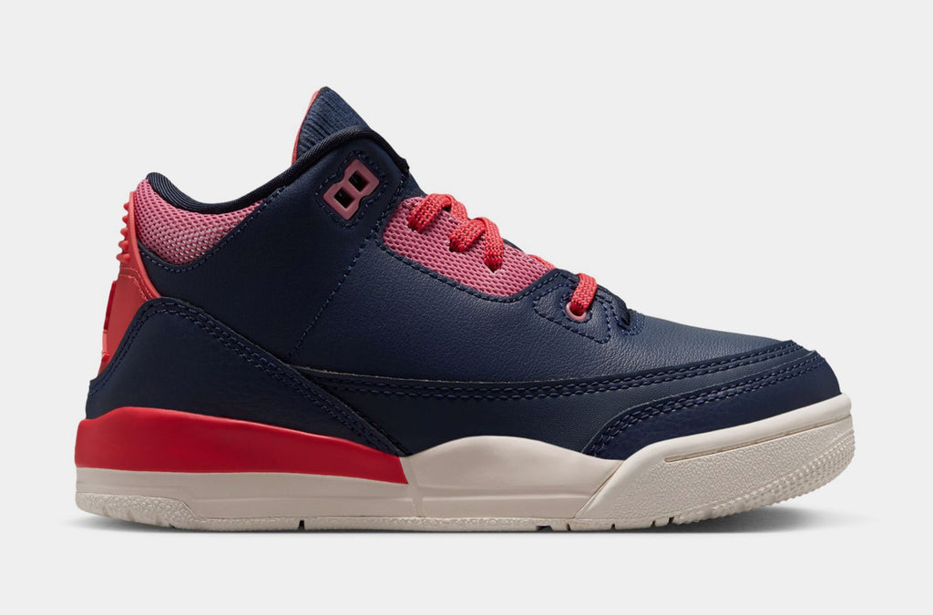 Air Jordan 3 Retro Sport Renaissance Preschool Lifestyle Shoes (Obsidian/Chalk/Track Red) Free Shipping