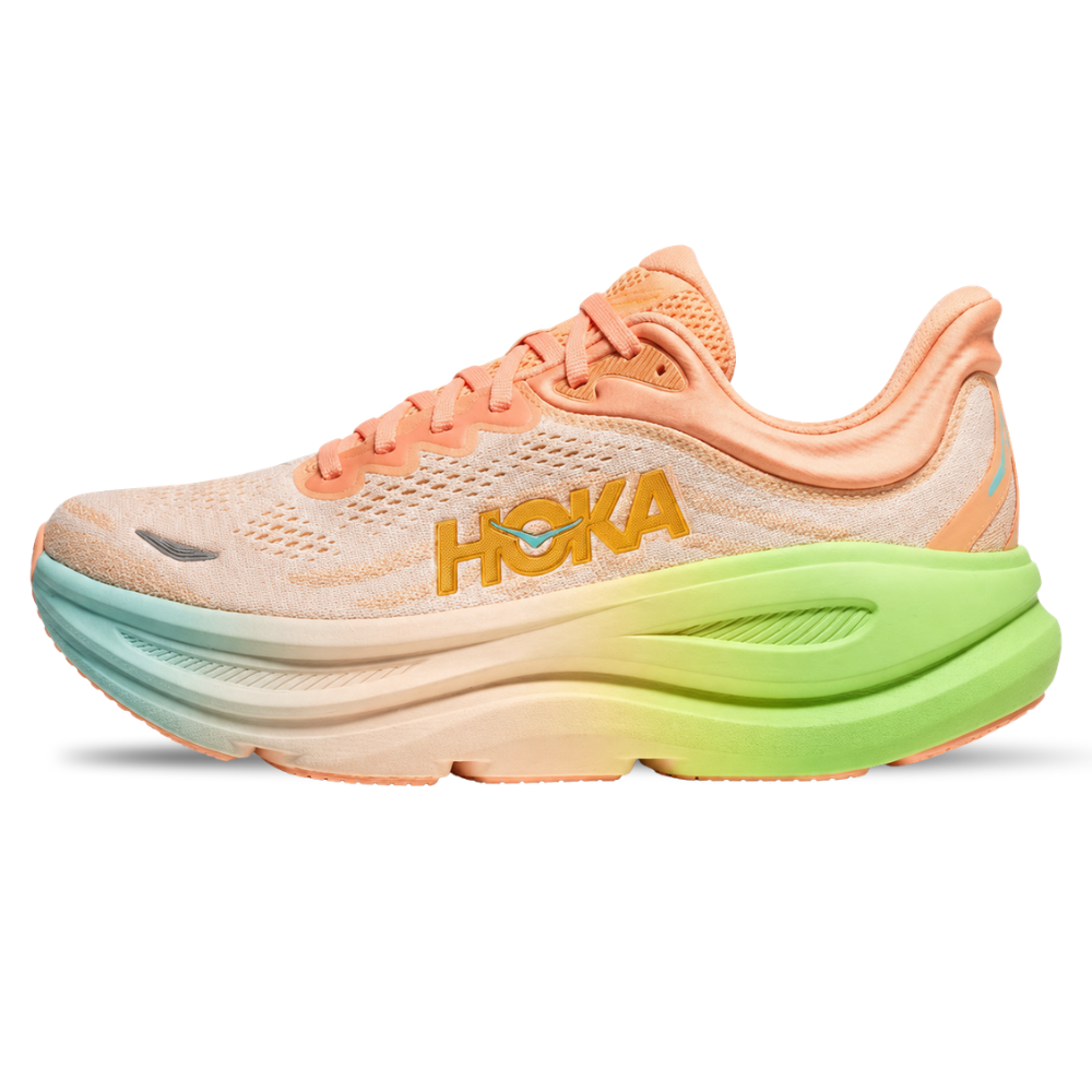 HOKA Bondi 9 Frost Pale Tangerine Men's Running Shoes