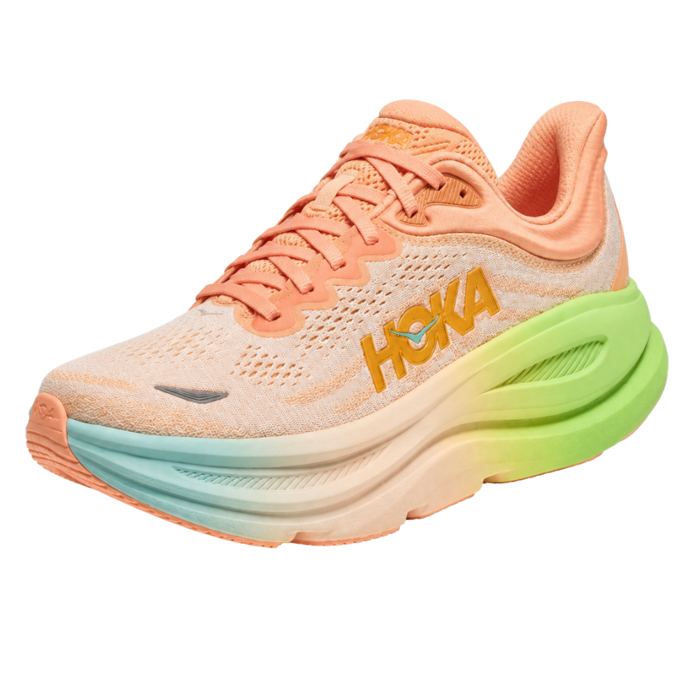 HOKA Bondi 9 Frost Pale Tangerine Men's Running Shoes
