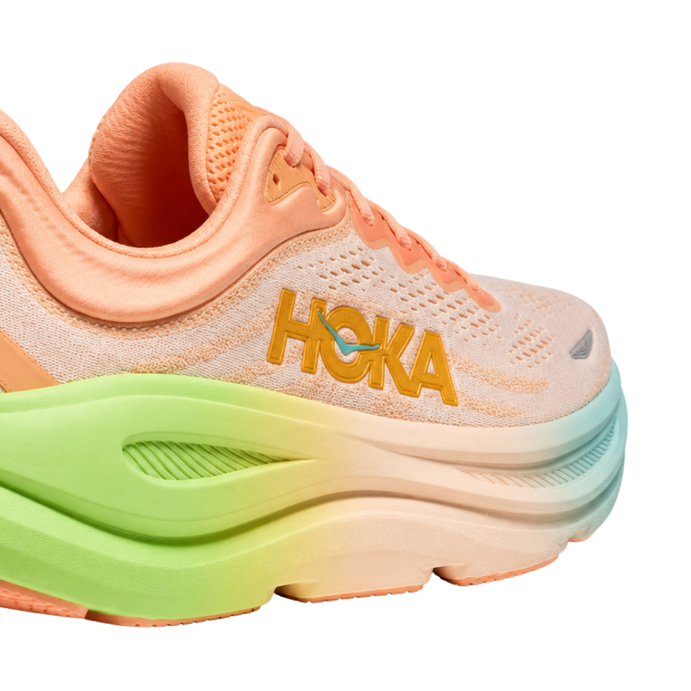 HOKA Bondi 9 Frost Pale Tangerine Men's Running Shoes