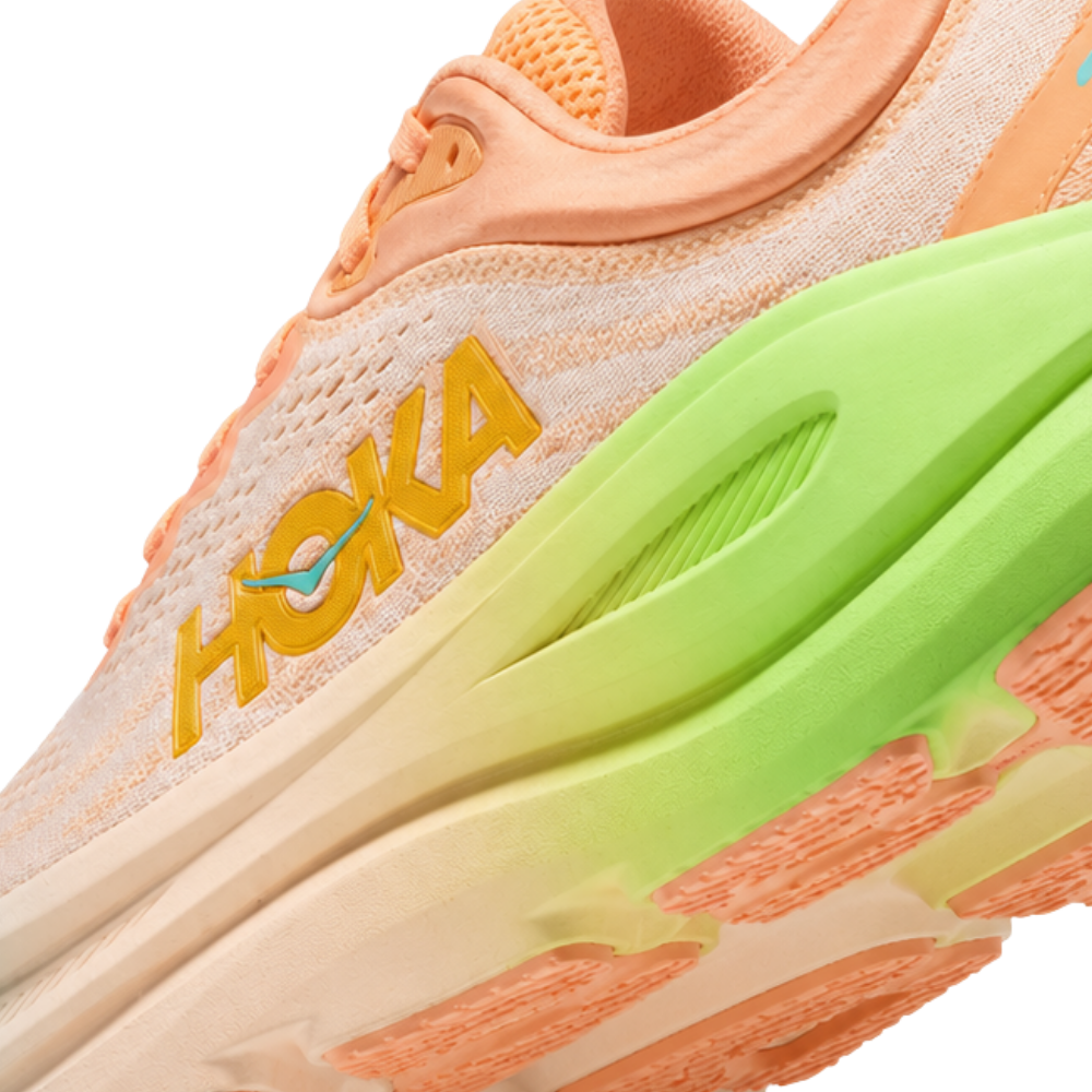 HOKA Bondi 9 Frost Pale Tangerine Men's Running Shoes