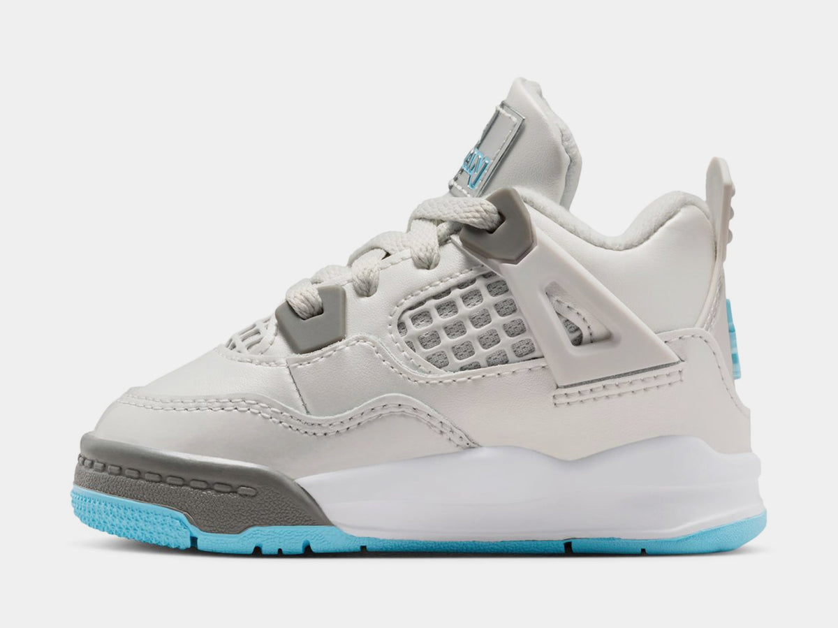 Air Jordan 4 Retro Blue Chill Infant Toddler Lifestyle Shoes (Photon Dust/Blue Chill/Flat Pewter/White)