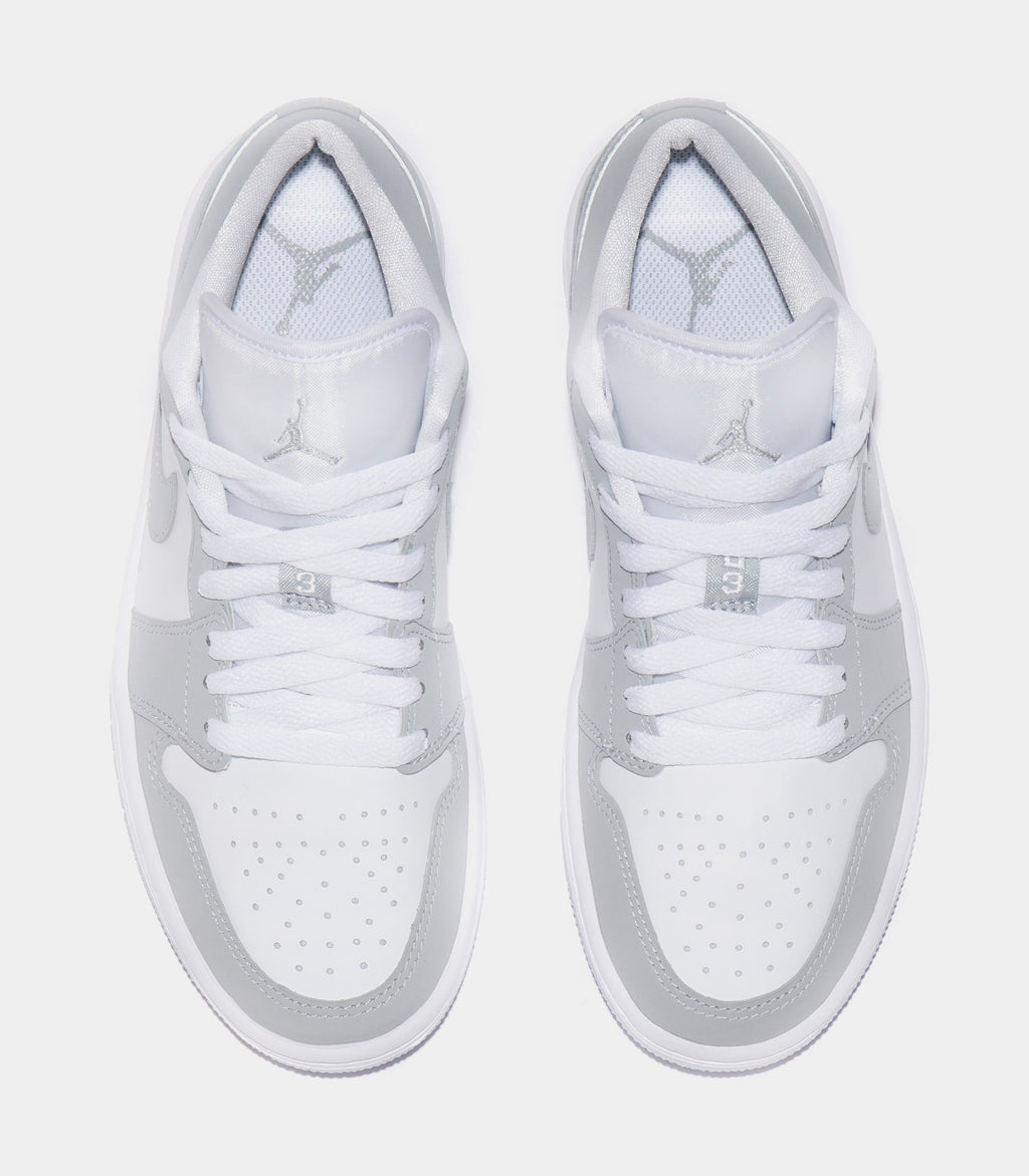 Air Jordan 1 Low Wolf Grey Womens Lifestyle Shoes (Grey/White)