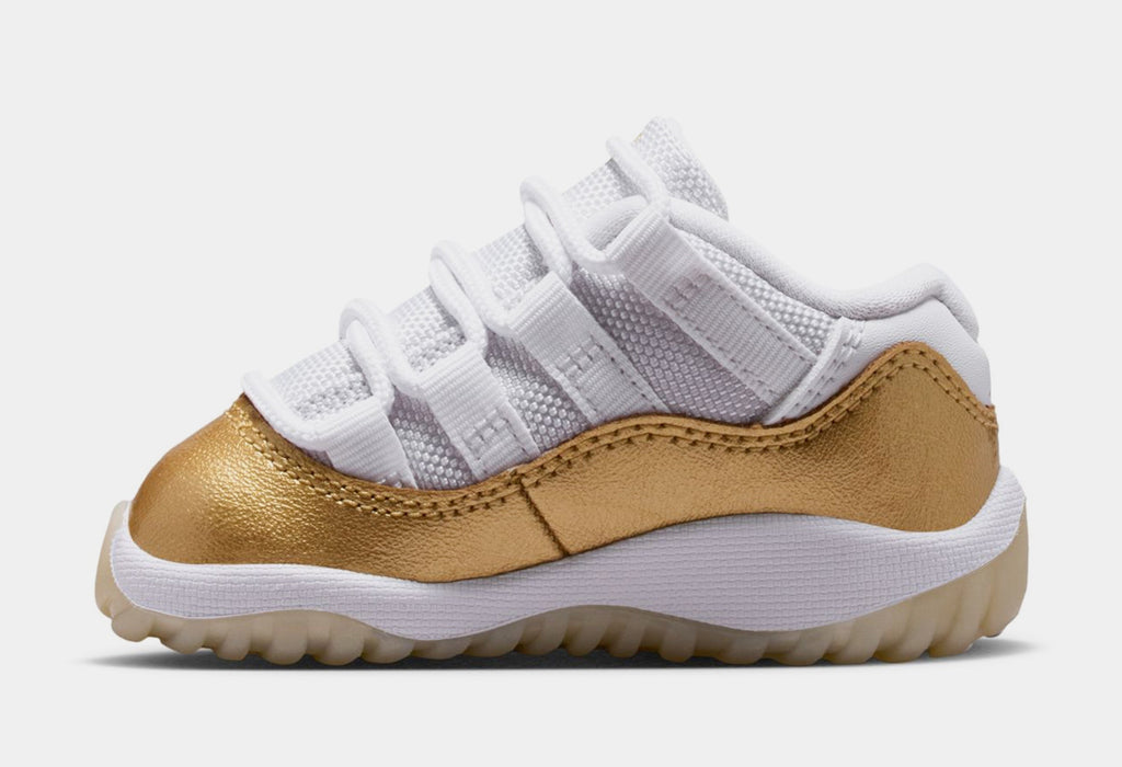 Air Jordan 11 Retro Low Mothers Day Infant Toddler Lifestyle Shoes (White/Metallic Gold/Team Gold)