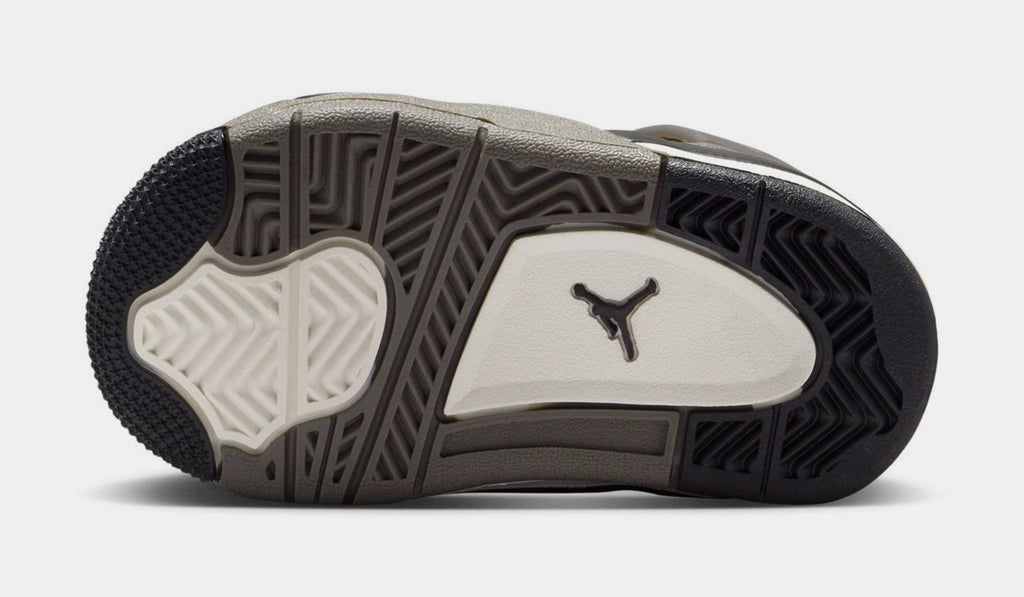 Air Jordan 4 Retro Cave Stone And Black Infant Toddler Lifestyle Shoes (Cave Stone/Black/Phantom)
