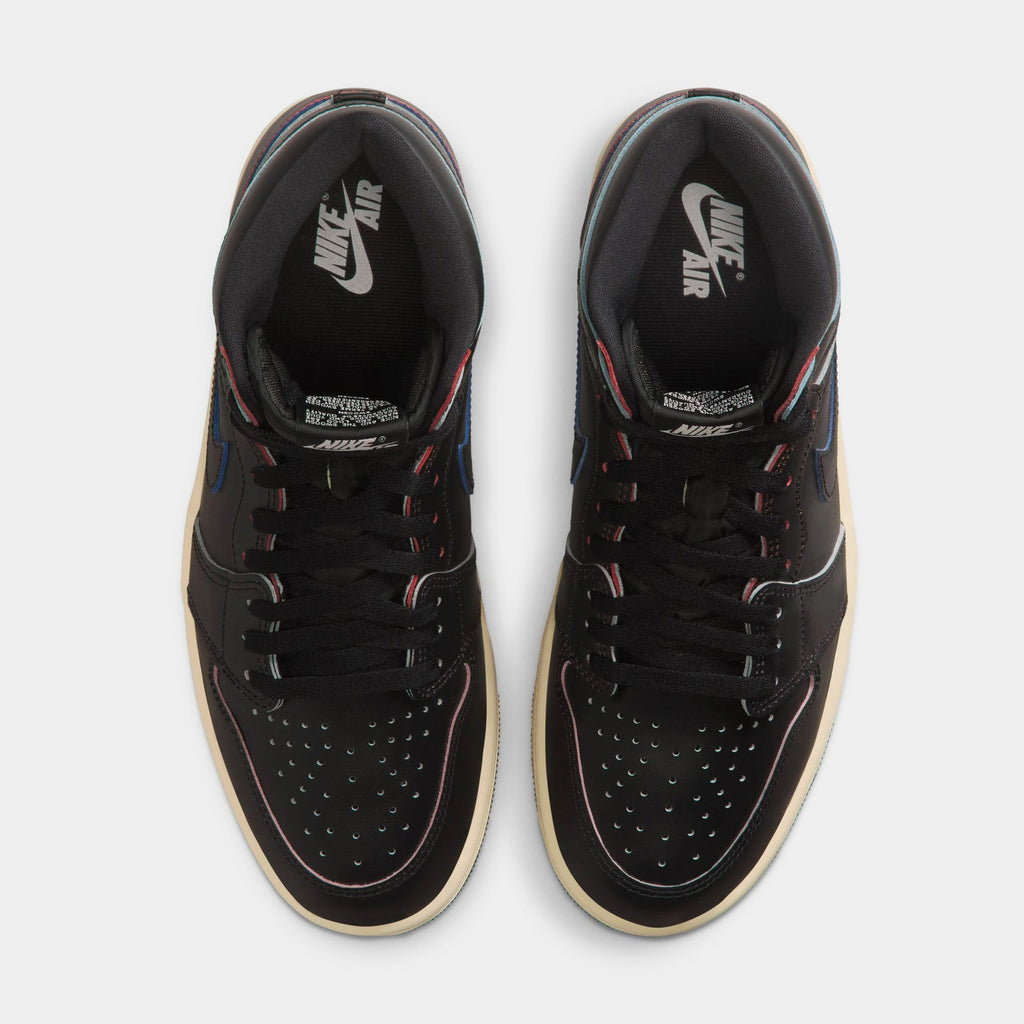 Air Jordan 1 Retro High OG Black and Muslin Mens Lifestyle Shoes (Black/Black Muslin)