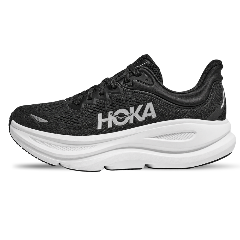 HOKA Bondi 9 Black White Men's Running Shoes