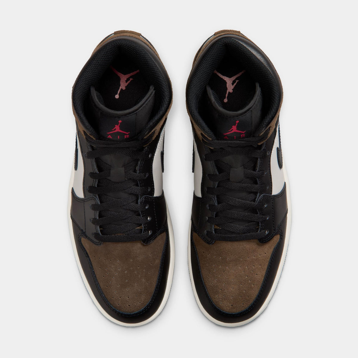 Air Jordan 1 Mid Palomino Mens Lifestyle Shoes (Black/Palomino/University Red/Phantom)