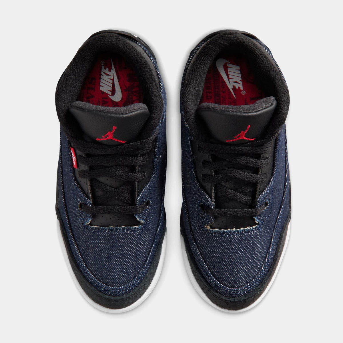 Air Jordan 3 Retro x Levi's Indigo And Gym Red Preschool Lifestyle Shoes (Denim/Black/Sail)