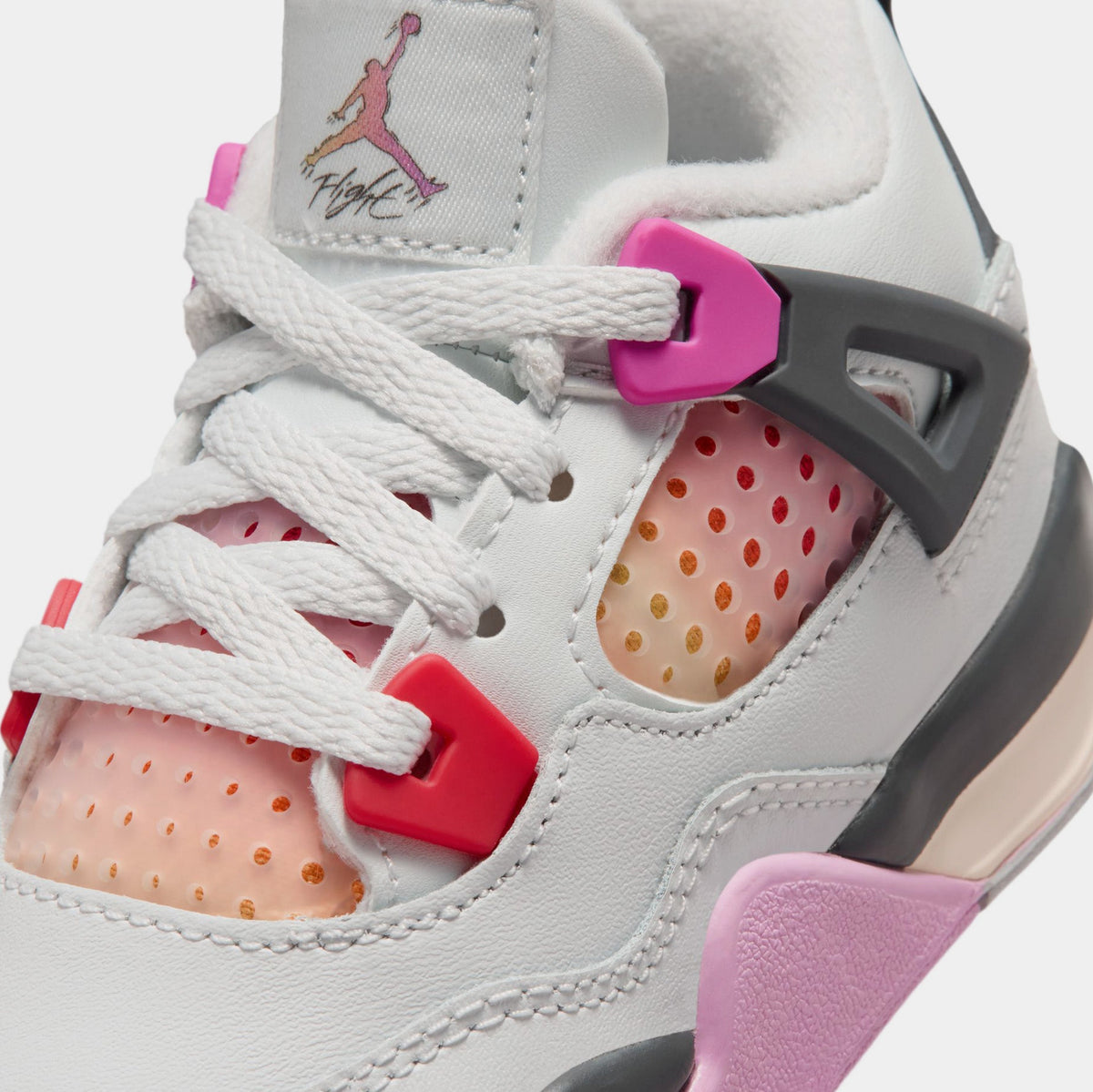 Air Jordan 4 Retro Comic Infant Toddler Lifestyle Shoes (Off White/Fire Pink/Anthracite)