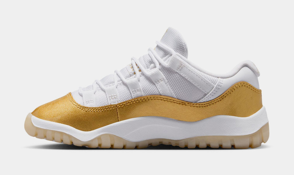 Air Jordan 11 Retro Low Mothers Day Preschool Lifestyle Shoes (White/Metallic Gold/Team Gold)