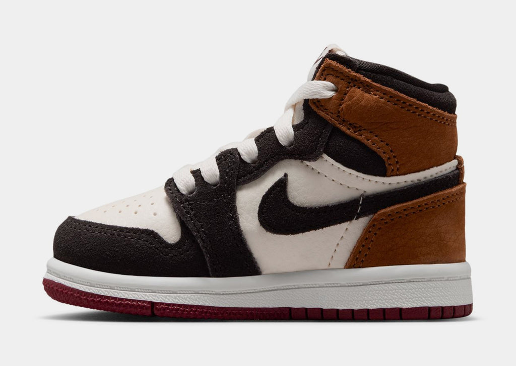 Air Jordan 1 Retro High OG Love Letter Infant Toddler Lifestyle Shoes (Shadow Brown/Team Red/Light British Tan) Free Shipping