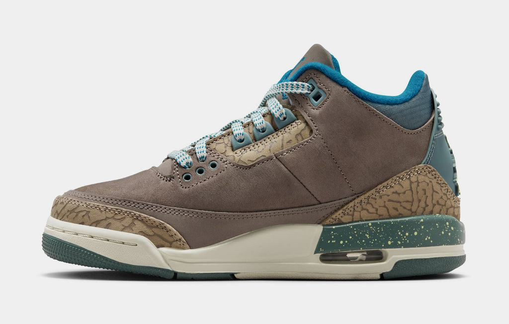 Air Jordan 3 Retro Olive Grey Grade School Lifestyle Shoes (Olive Grey/Green Abyss/Khaki/Sea Glass)