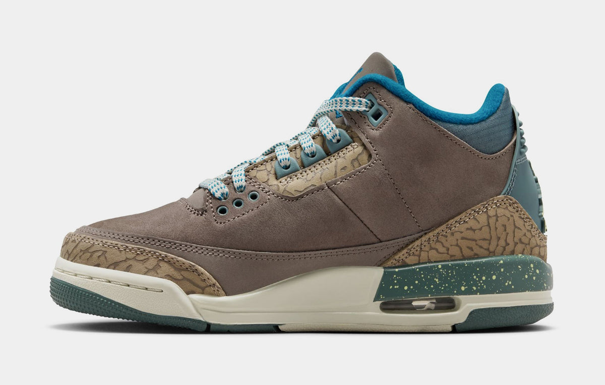 Air Jordan 3 Retro Olive Grey Grade School Lifestyle Shoes (Olive Grey/Green Abyss/Khaki/Sea Glass)