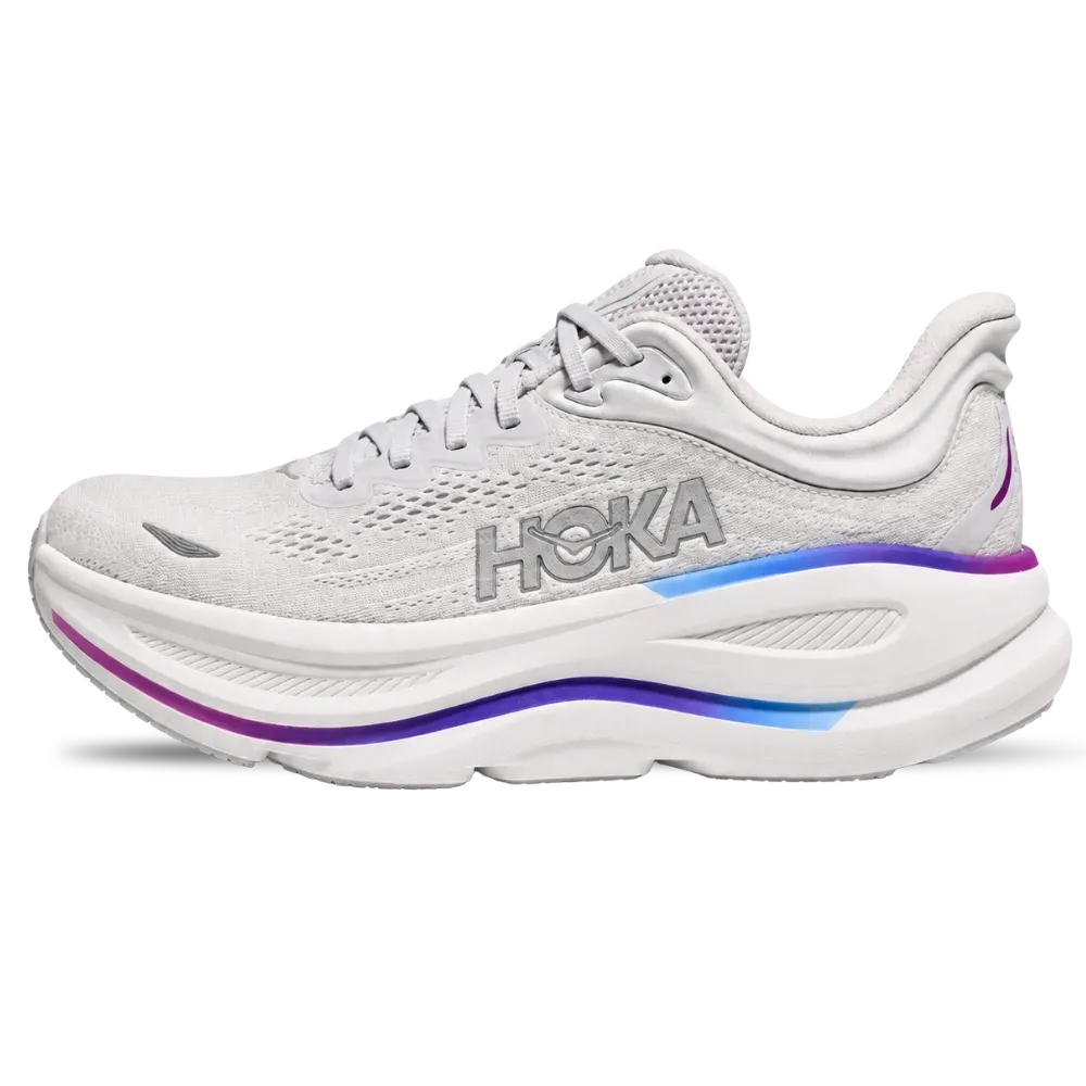HOKA Bondi 9 Cosmic Grey White Women's Running Shoes