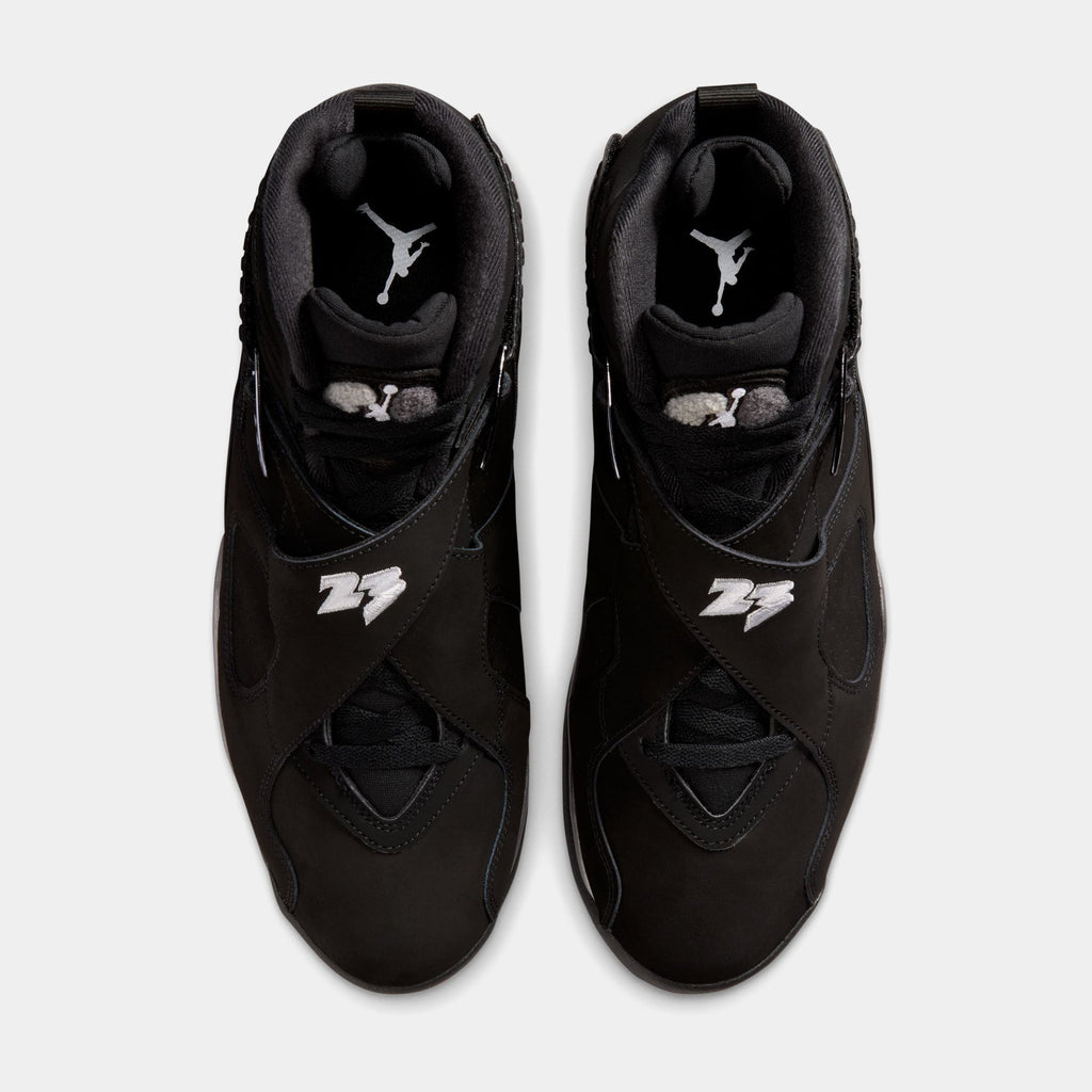 Air Jordan 8 Retro Chrome Black And Light Graphite Mens Lifestyle Shoes (Black/White/Light Graphite) Free Shipping