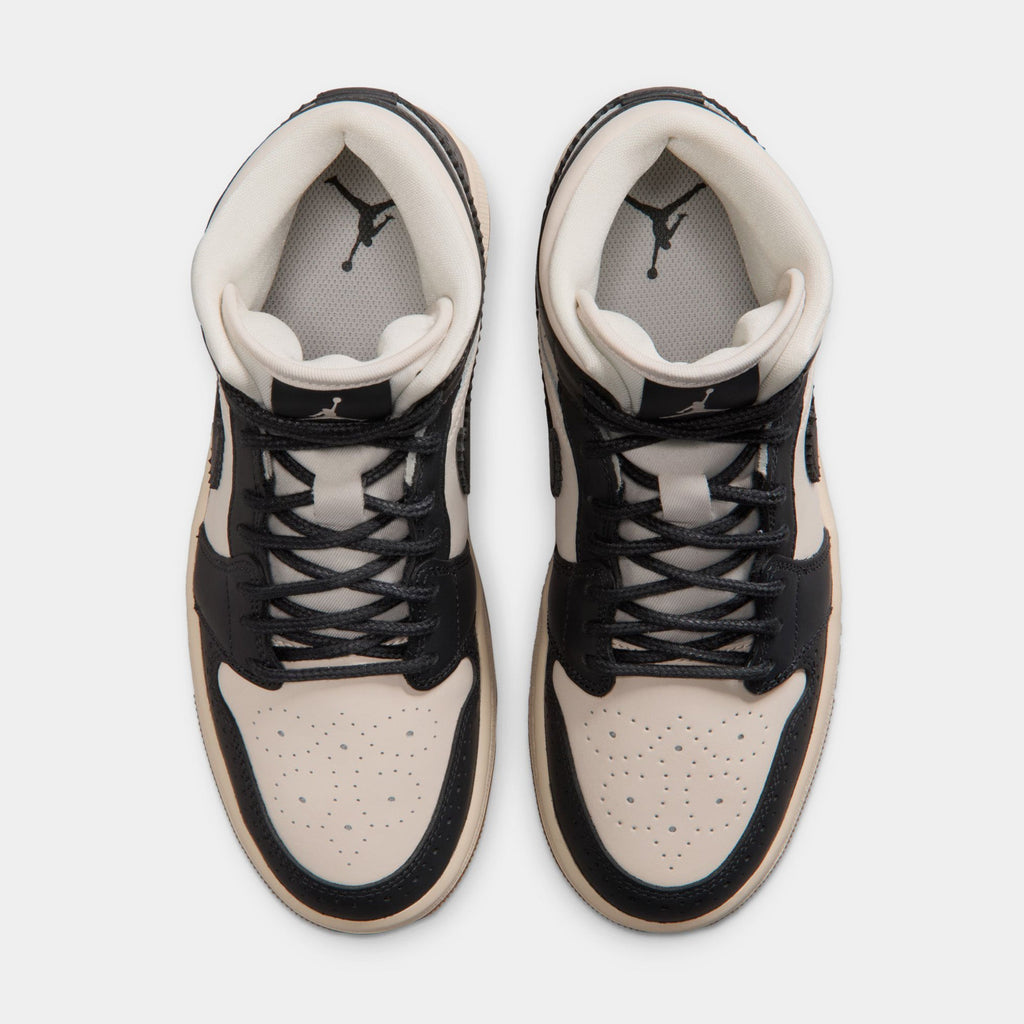 Air Jordan 1 Mid SE Womens Lifestyle Shoes (Off Noir/Chalk/Pearl White)