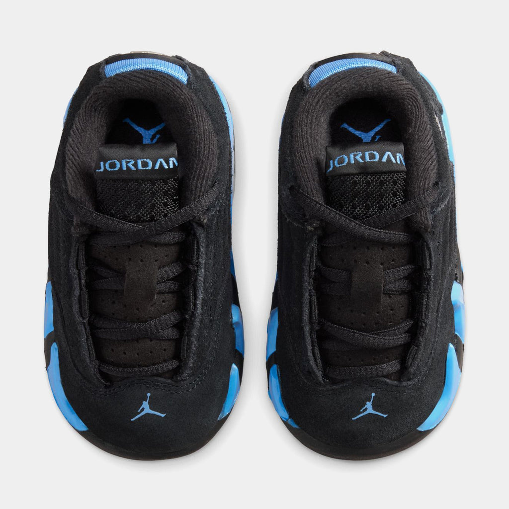 Air Jordan 14 Retro Black University Blue Infant Toddler Lifestyle Shoes (Black/White/University Blue)