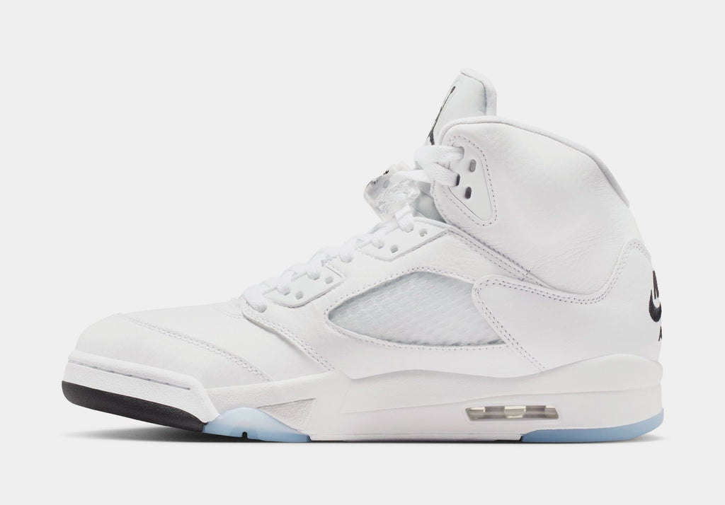 Air Jordan 5 Retro OG White Metallic Mens Lifestyle Shoes (White/Metallic Silver/Black)