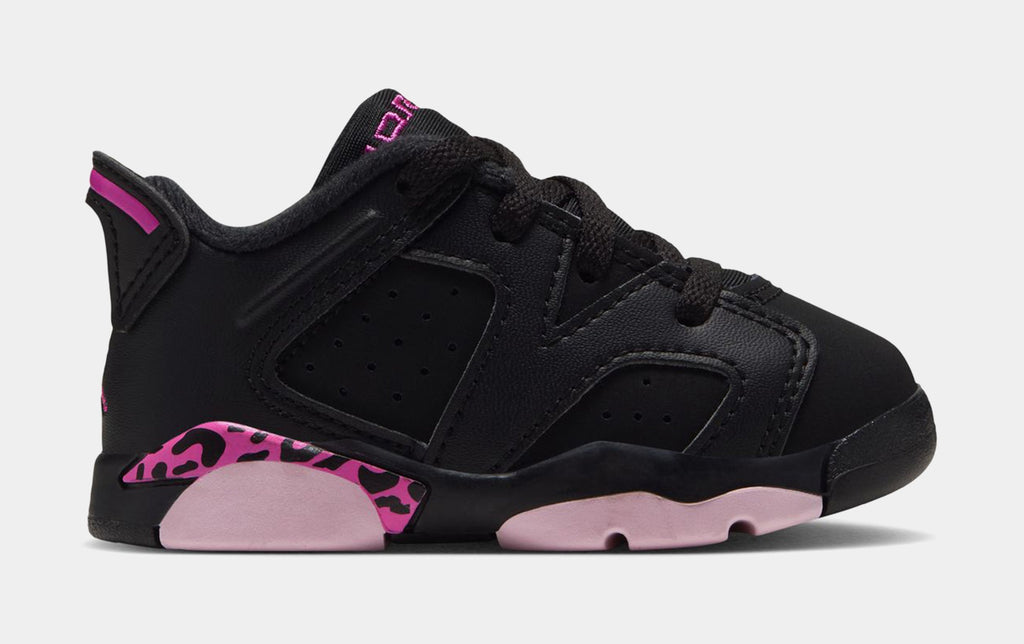 Air Jordan 6 Retro Fearless Infant Toddler Lifestyle Shoes (Black/Laser Fuchsia/Pinik Foam)