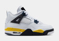 Air Jordan 4 Retro Rare Air Tour Yellow Grade School Lifestyle Shoes (White/Dark Blue Grey/Black/Tour Yellow) Free Shipping