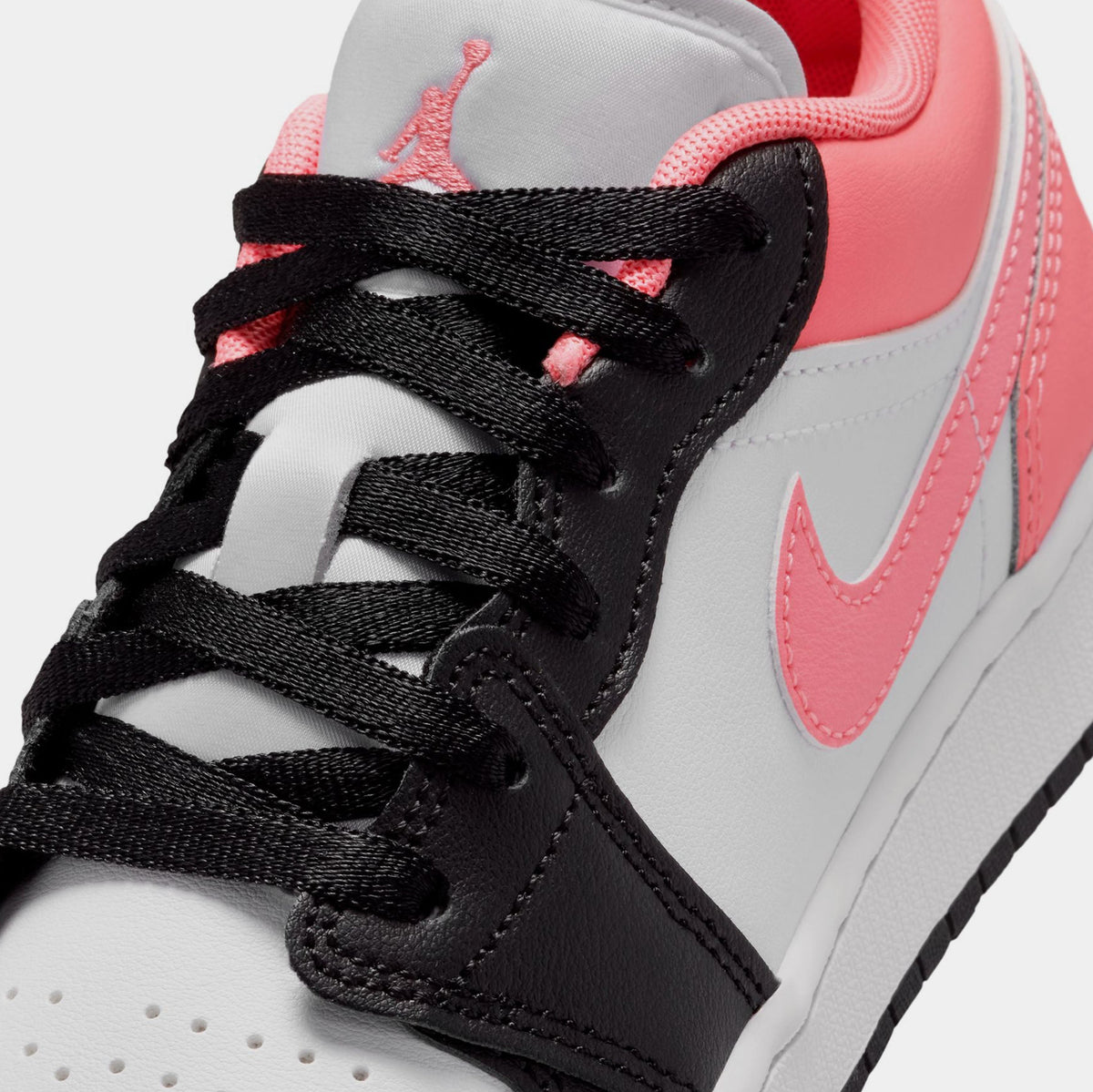 Air Jordan 1 Low Grade School Lifestyle Shoes (Black/Pink Gaze/White)