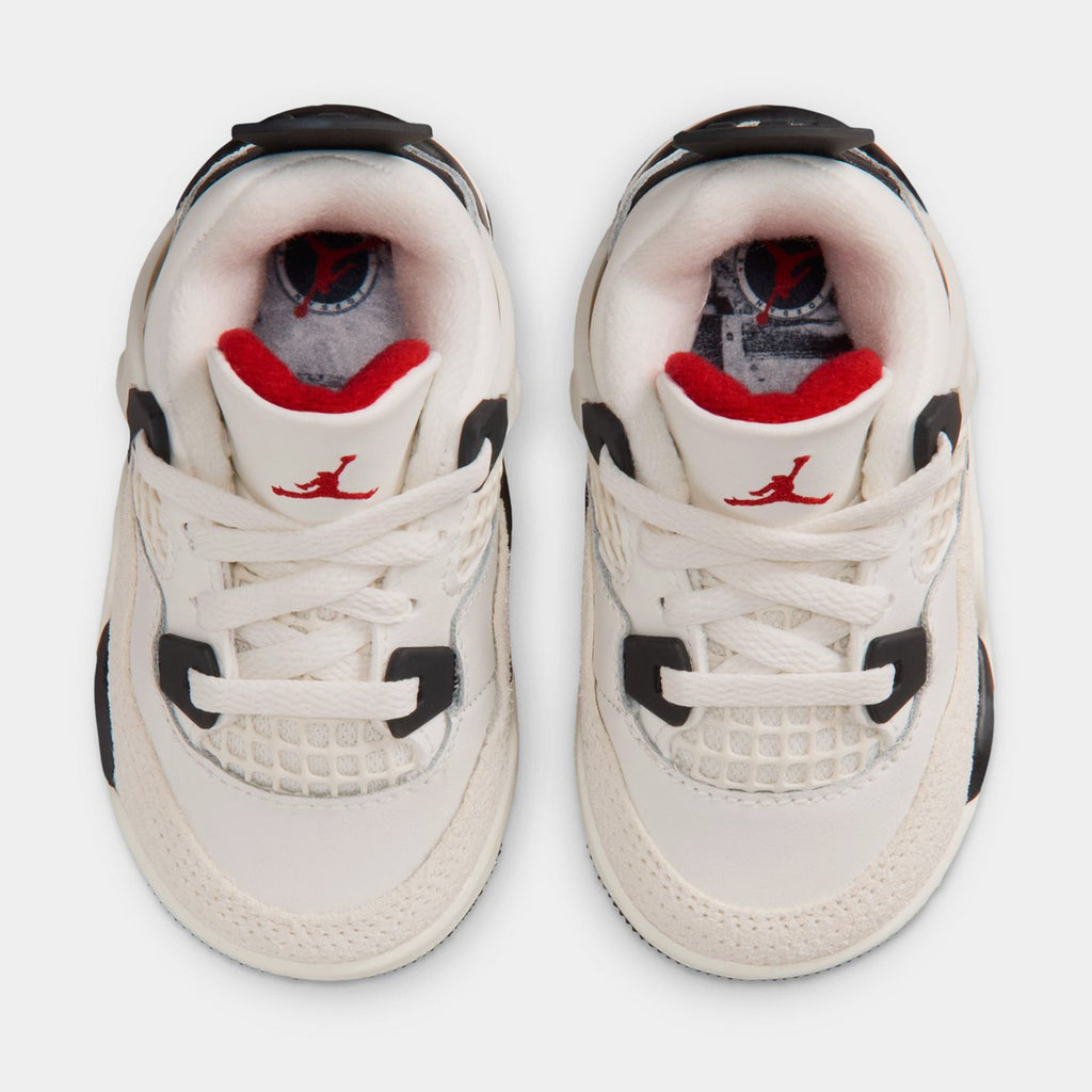 Air Jordan 4 Retro Flight Club Infant Toddler Lifestyle Shoes (Sail/Black/University Red)