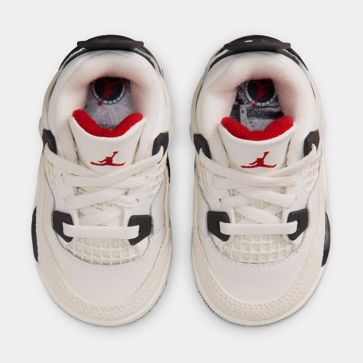 Air Jordan 4 Retro Flight Club Infant Toddler Lifestyle Shoes (Sail/Black/University Red)