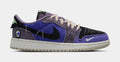 Air Jordan 1 Retro Low OG Regency Purple and Dark Raisin Grade School Lifestyle Shoes (Regency Purple/Vapor Green/Black)