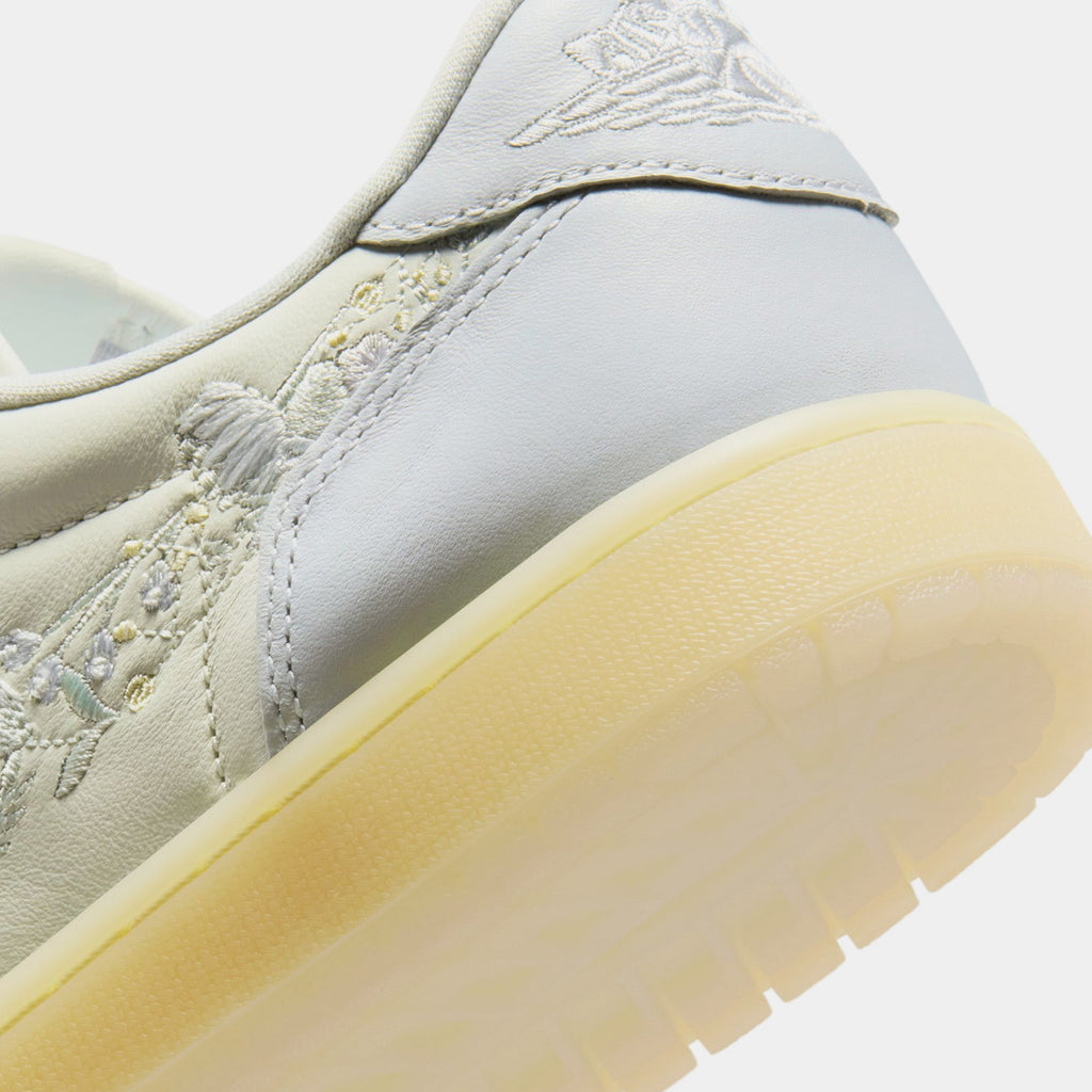 Air Jordan 1 Low Floral Swoosh Mens Lifestyle Shoes (Sail/Off White/Coconut Milk)