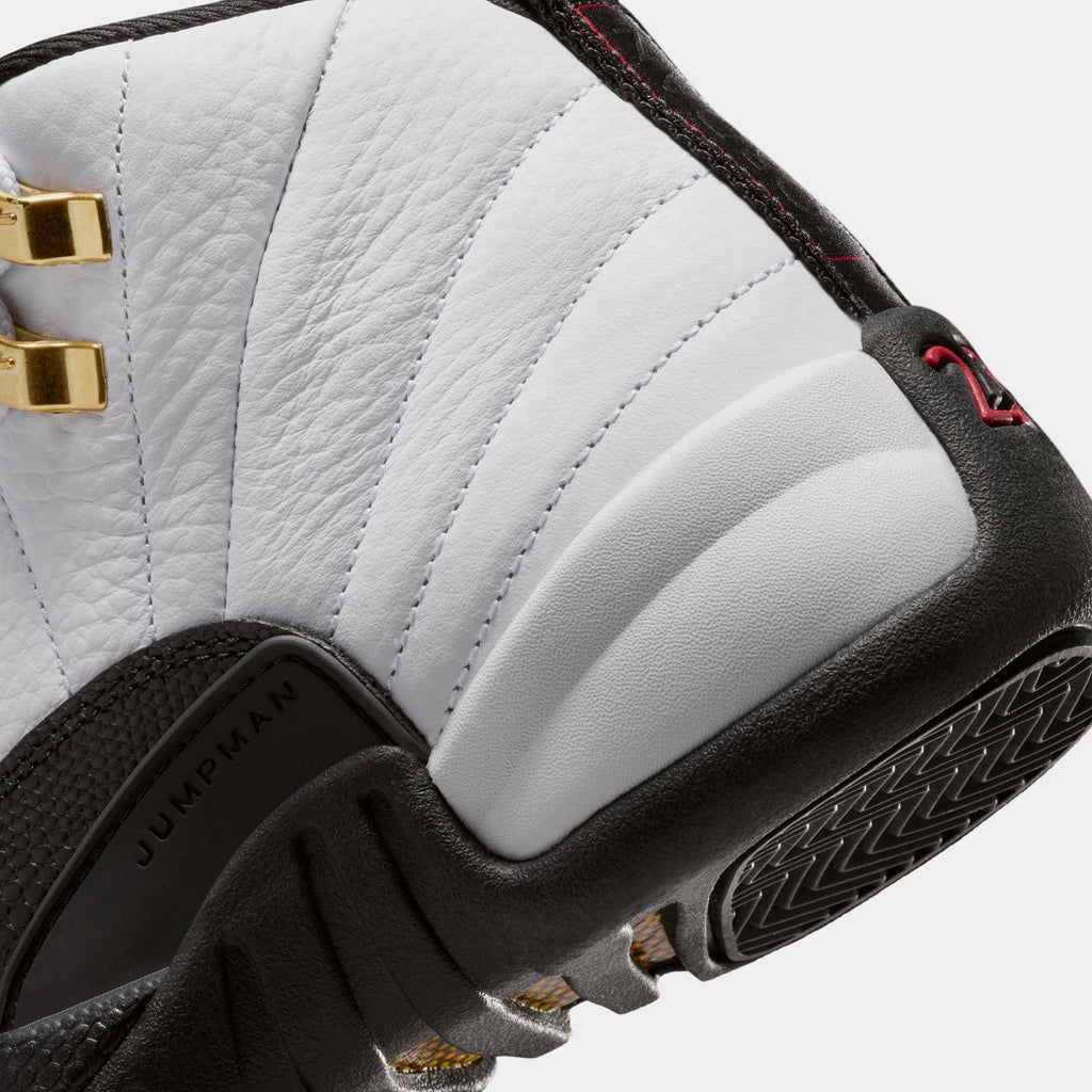 Air Jordan 12 Retro Taxi Grade School Lifestyle Shoes (White/Black Taxi)
