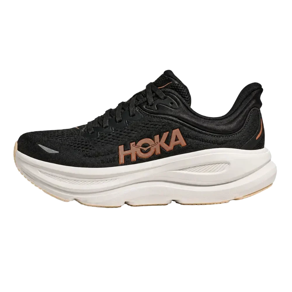 HOKA Bondi 9 Black Rose Gold Women's Running Shoes