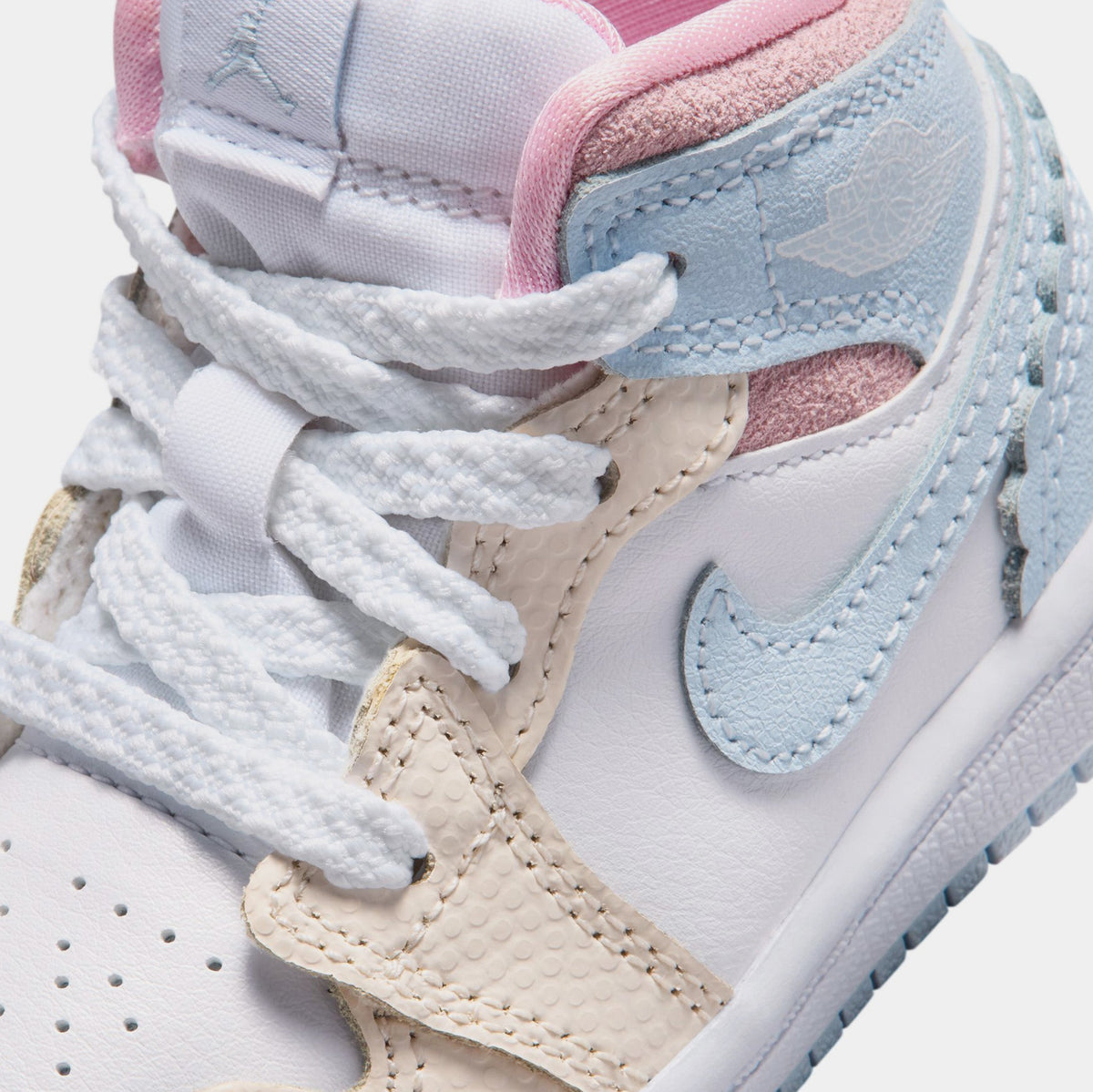 Air Jordan 1 Mid Love Is In The Air Infant Toddler Lifestyle Shoes (Half Blue/Pale Ivory/White/Half Blue)