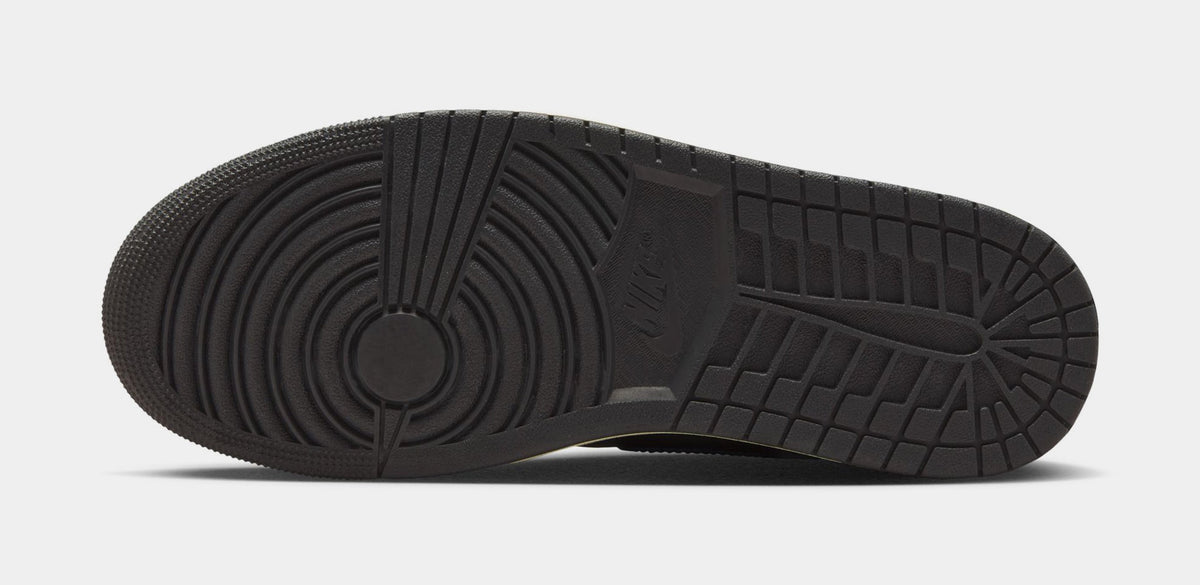 Air Jordan 1 Retro High OG Black and Muslin Mens Lifestyle Shoes (Black/Black Muslin)